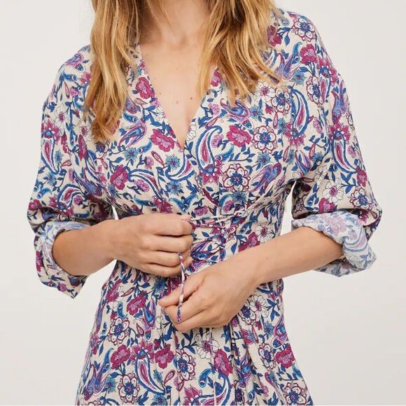 Mango Floral Lace Detail Dress New - Picture 3 of 9